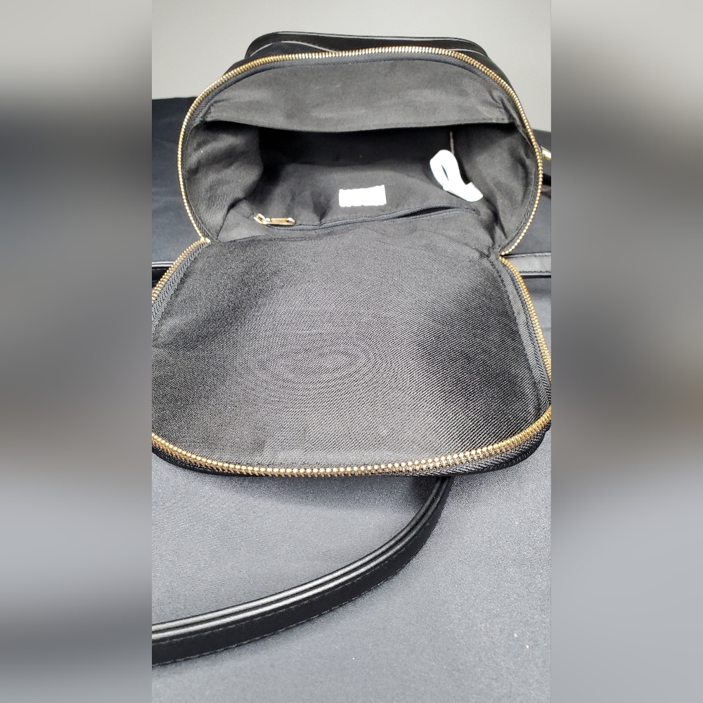 Black Faux Leather Backpack Purse - Picture 3 of 6